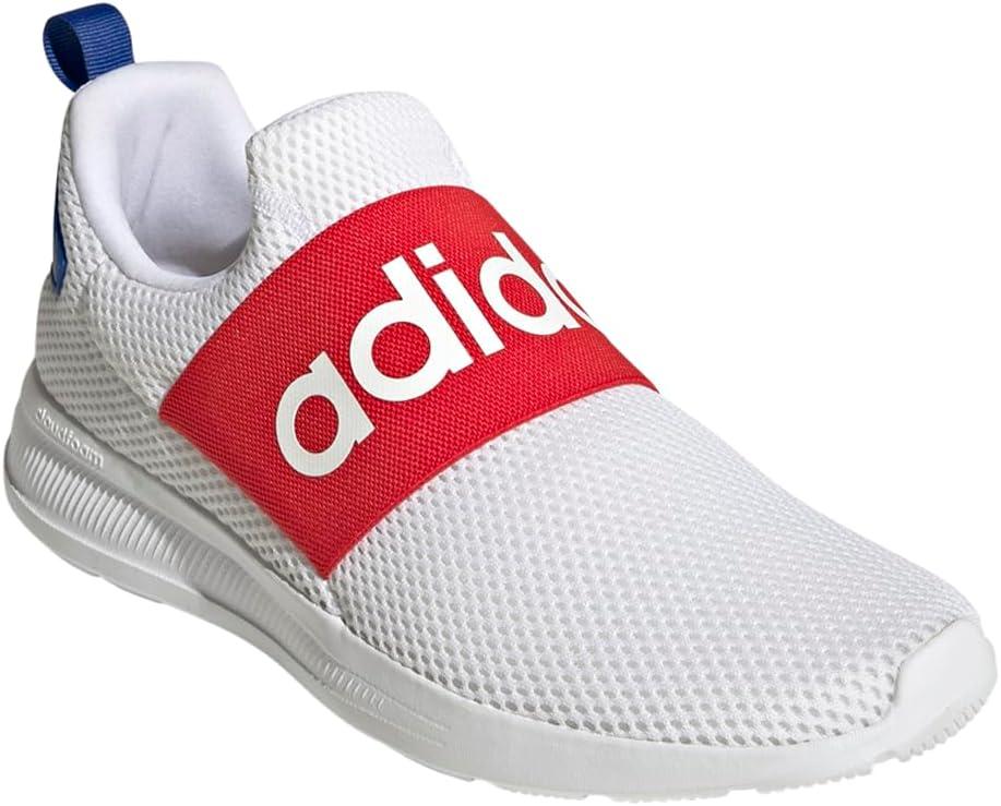 imageadidas Mens Lite Racer Adapt 40 Running ShoeWhiteVivid RedTeam Royal Blue