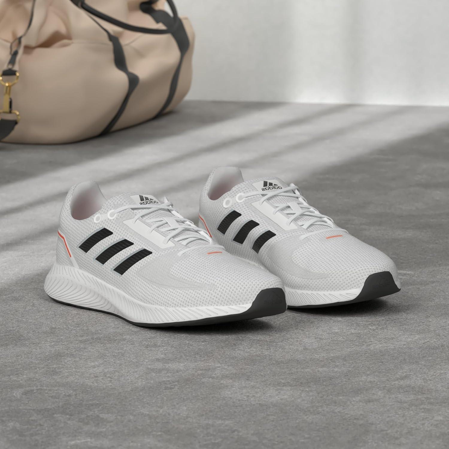 imageadidas Mens Runfalcon 20 Running ShoeWhiteBlackSolar Red