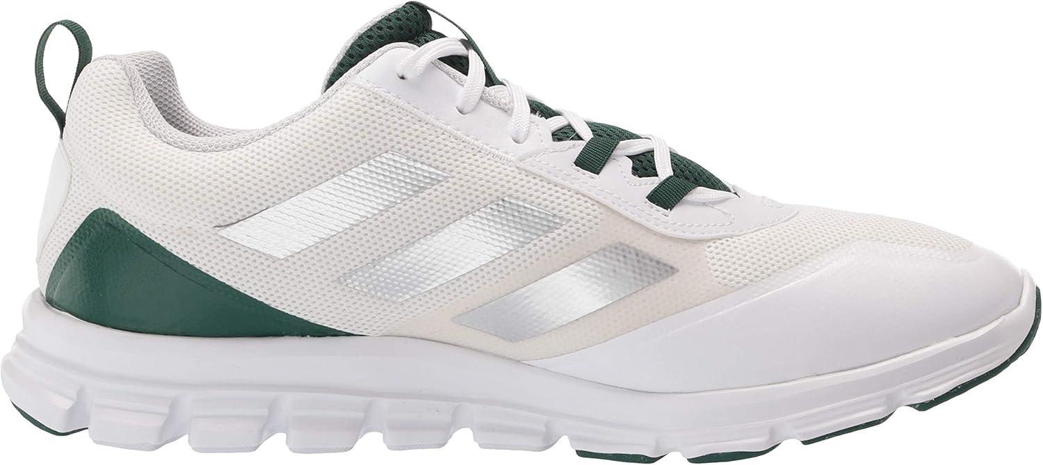 imageadidas Mens Speed Trainer 5 Baseball ShoeWhiteSilver MetallicTeam Dark Green
