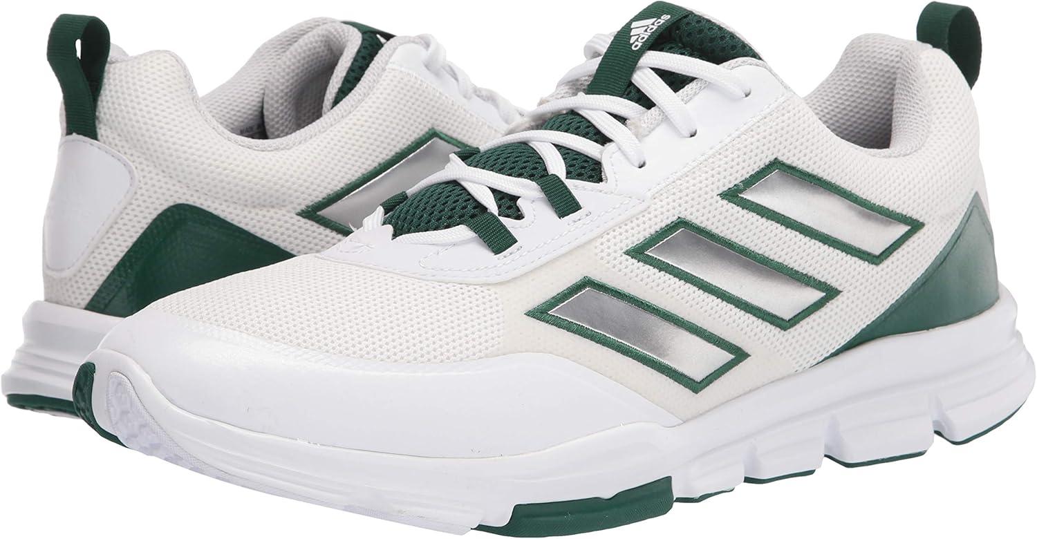 imageadidas Mens Speed Trainer 5 Baseball ShoeWhiteSilver MetallicTeam Dark Green