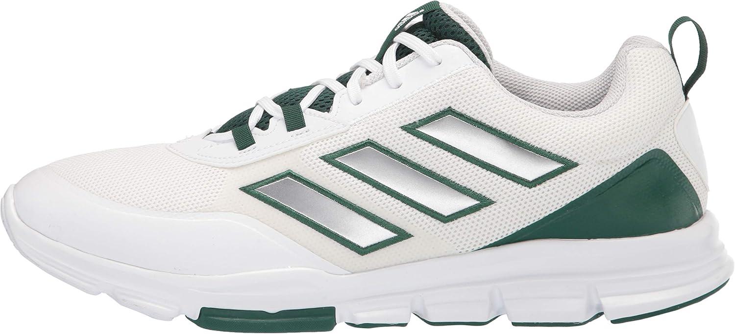 imageadidas Mens Speed Trainer 5 Baseball ShoeWhiteSilver MetallicTeam Dark Green