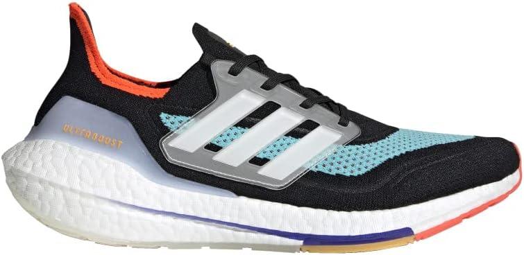 imageadidas Mens Ultraboost 21 ShoesBlackWhiteAqua