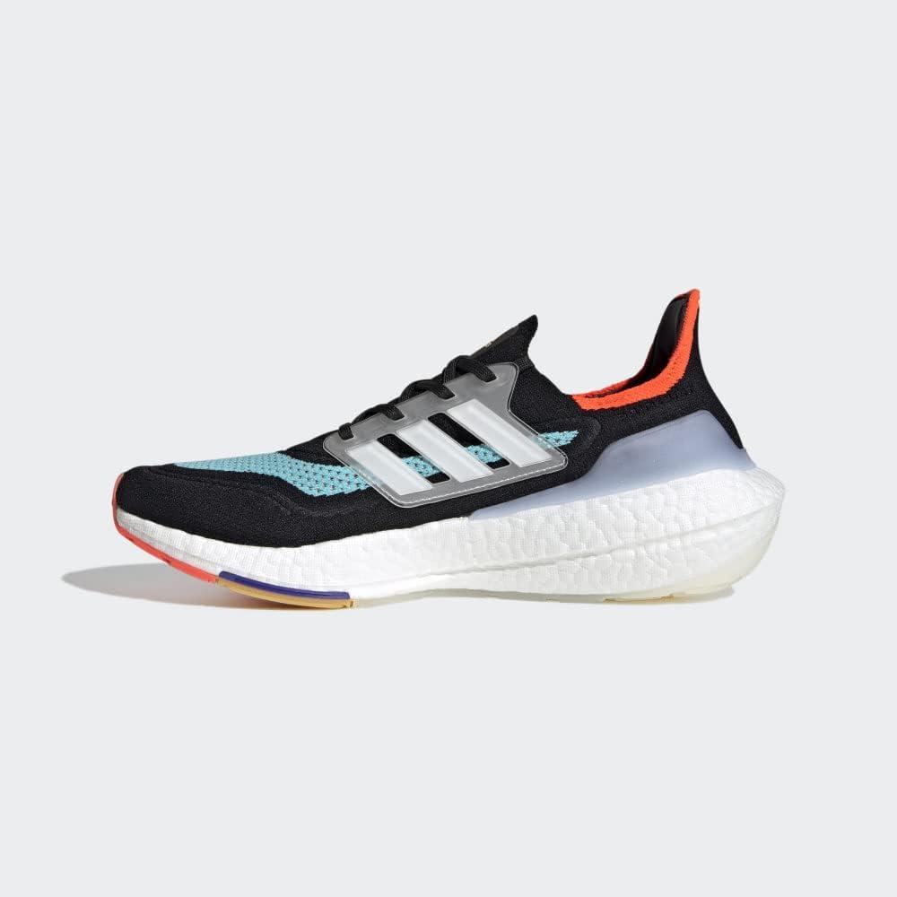 imageadidas Mens Ultraboost 21 ShoesBlackWhiteAqua