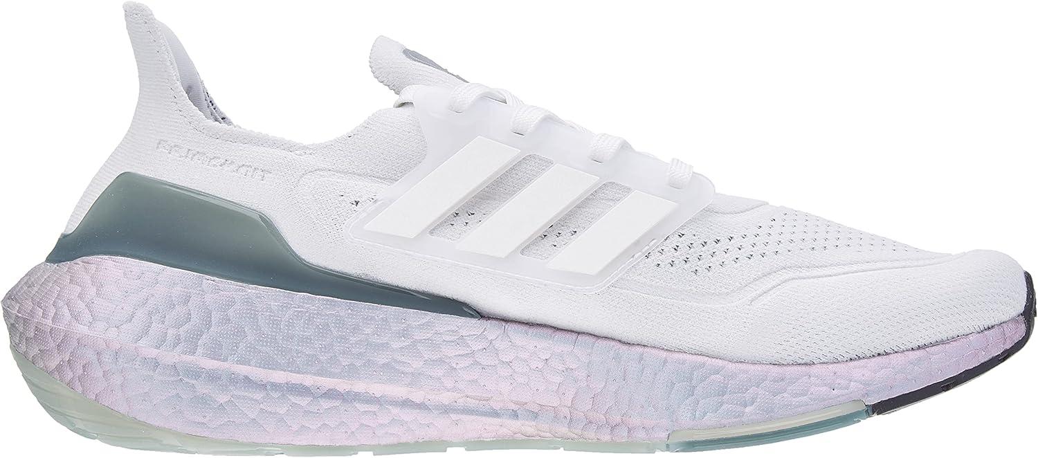 imageadidas Mens Ultraboost 21 ShoesCrystal White Crystal White Hazy Green
