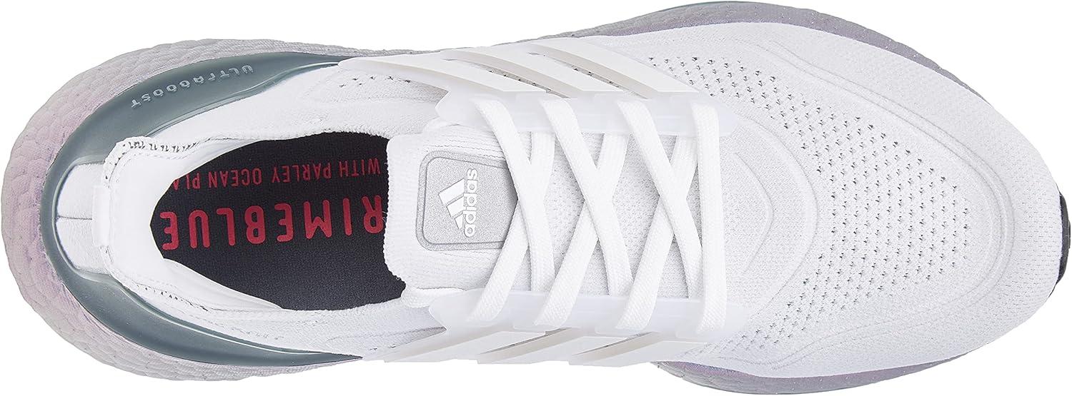 imageadidas Mens Ultraboost 21 ShoesCrystal White Crystal White Hazy Green