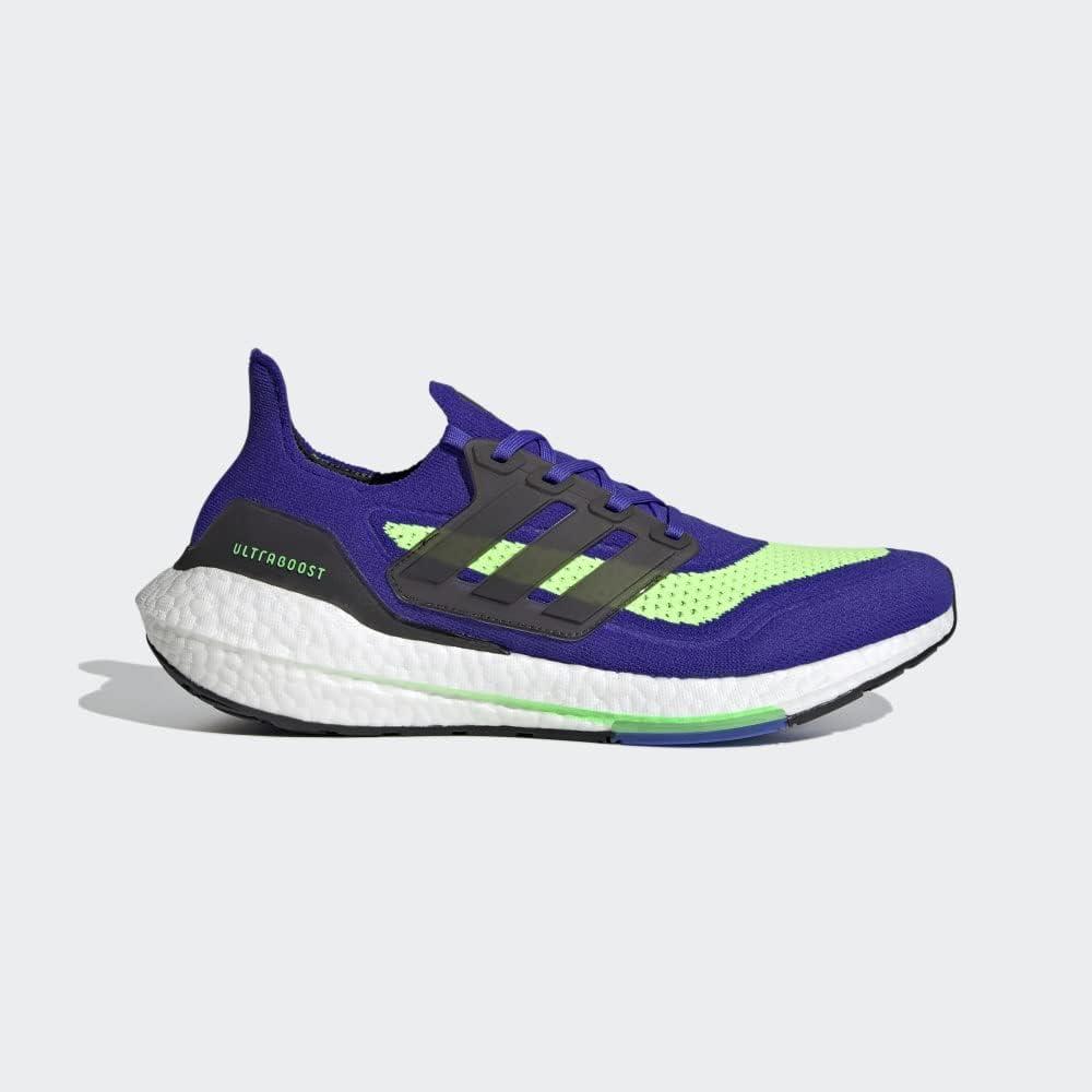 imageadidas Mens Ultraboost 21 ShoesSonic InkBlackScreaming Green