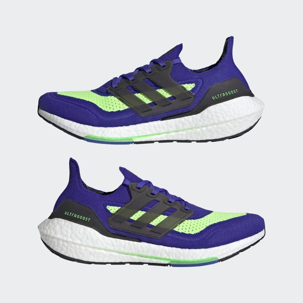 imageadidas Mens Ultraboost 21 ShoesSonic InkBlackScreaming Green