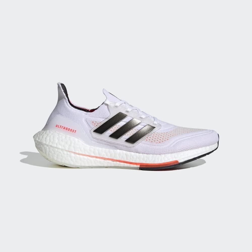 imageadidas Mens Ultraboost 21 ShoesWhiteBlackSolar Red