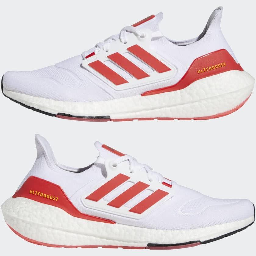 imageadidas Mens Ultraboost 22 HeatRdy Running ShoesCloud WhiteVivid RedBeam Yellow