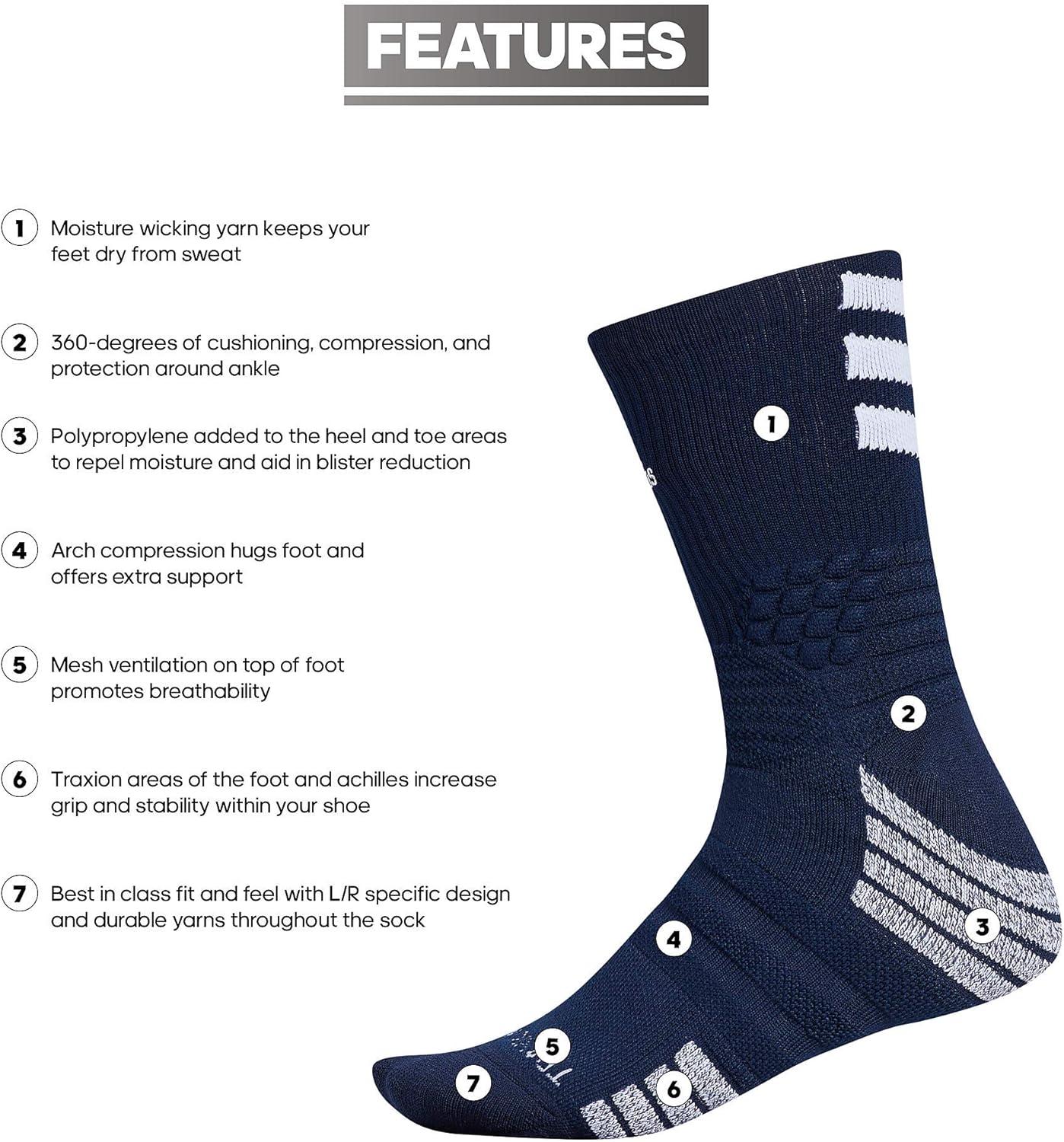 imageadidas Select Basketball Crew Socks 1 pair for team sports boys girls men womenCollegiate NavyWhite