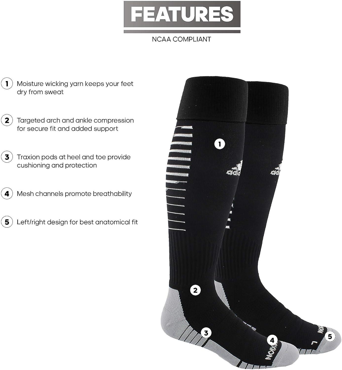 imageadidas Team Speed 2 Soccer Socks for Boys Girls Men and Women 1PairBlackWhiteLight Onix Grey