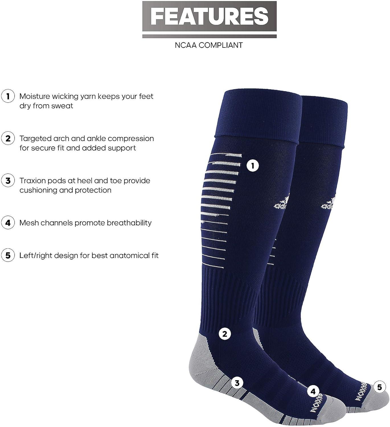 imageadidas Team Speed 2 Soccer Socks for Boys Girls Men and Women 1PairTeam Navy BlueWhiteLight Onix Grey