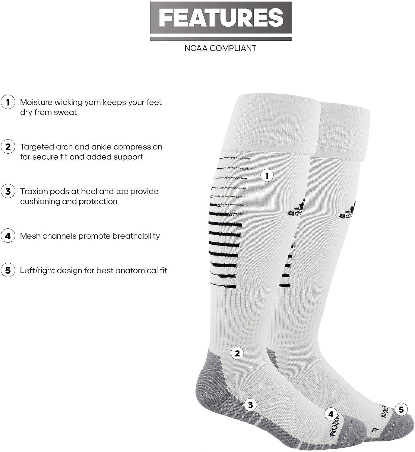 imageadidas Team Speed 2 Soccer Socks for Boys Girls Men and Women 1PairWhiteBlackLight Onix Grey