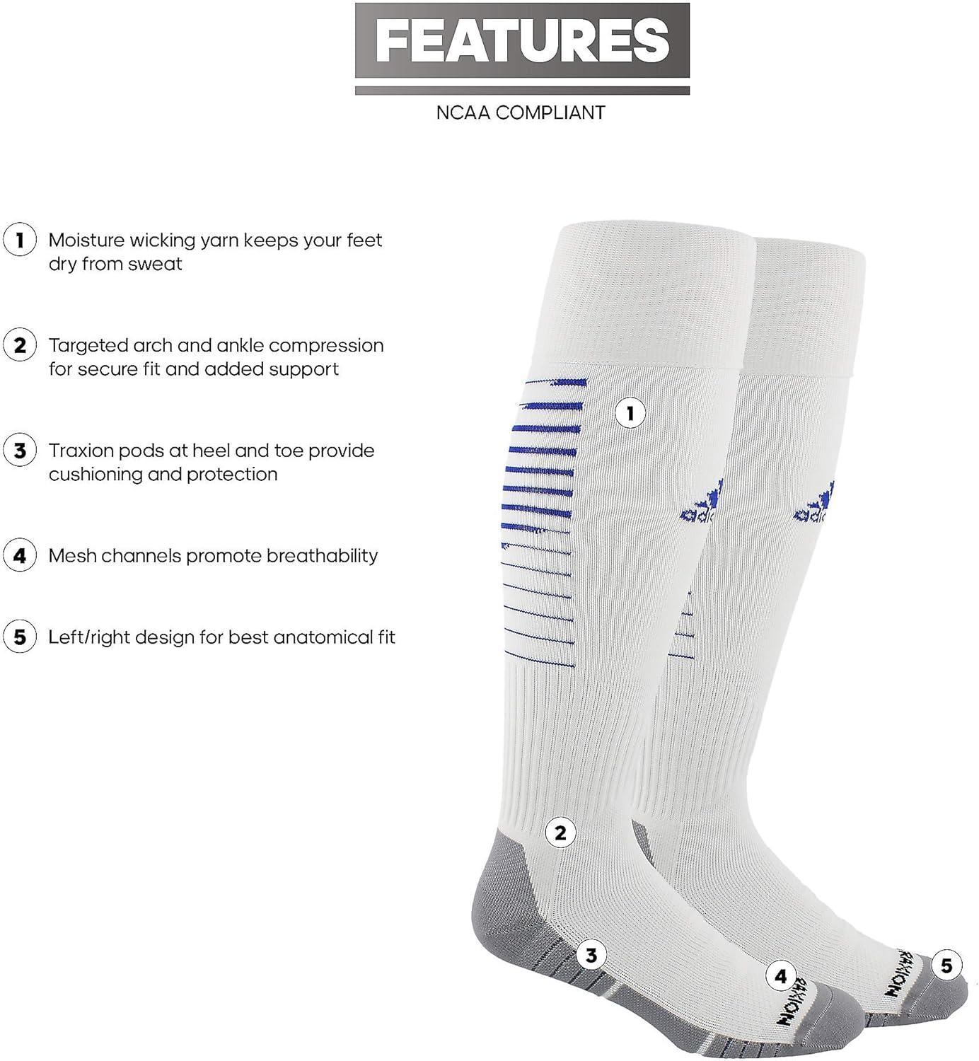 imageadidas Team Speed 2 Soccer Socks for Boys Girls Men and Women 1PairWhiteBold BlueLight Onix Grey