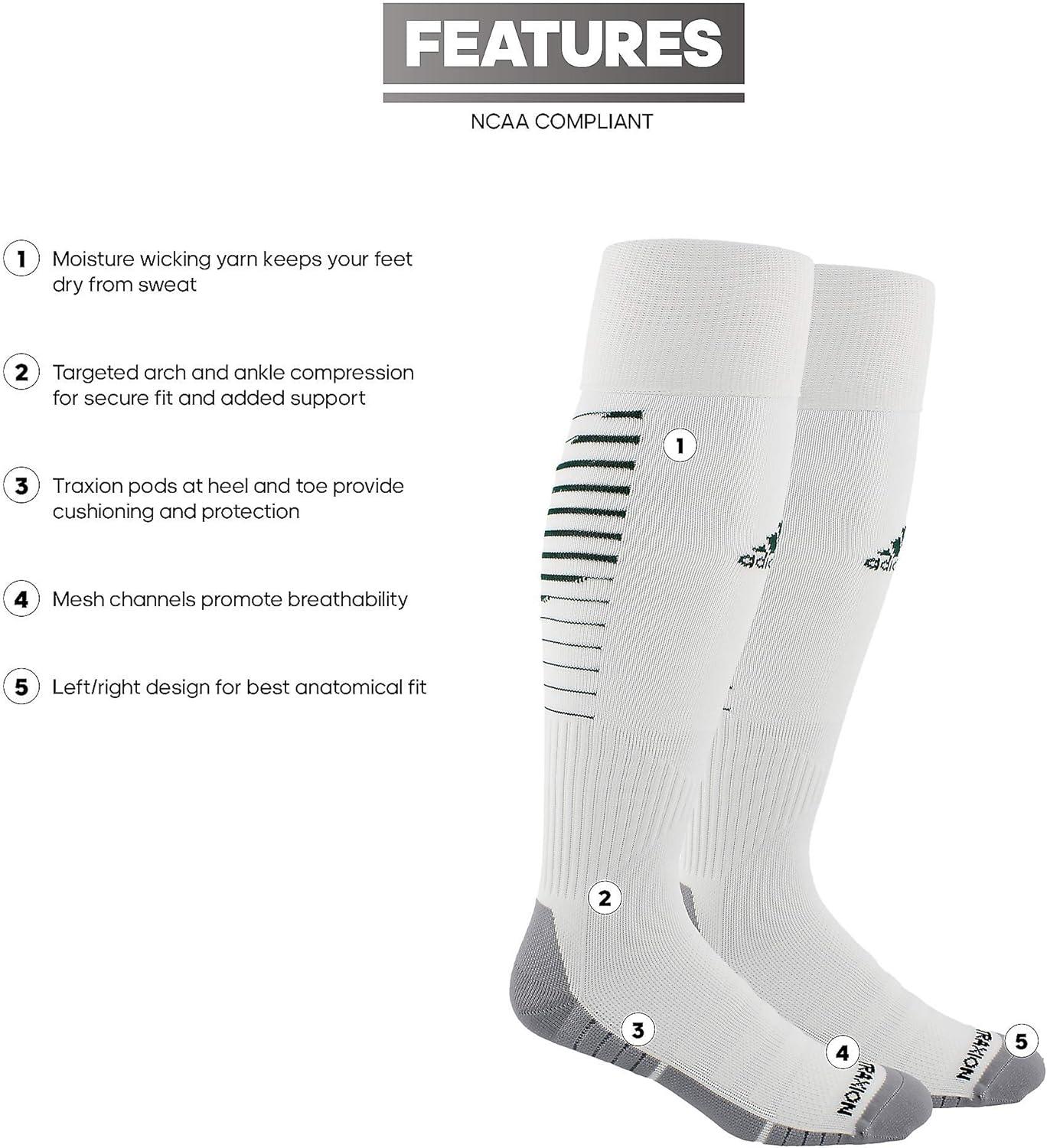 imageadidas Team Speed 2 Soccer Socks for Boys Girls Men and Women 1PairWhiteCollegiate GreenLight Onix Grey