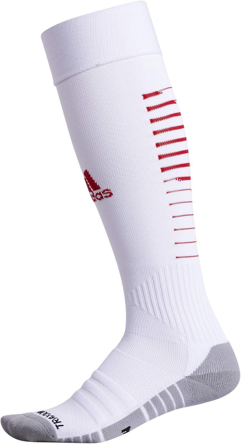 imageadidas Team Speed 2 Soccer Socks for Boys Girls Men and Women 1PairWhiteTeam Power RedLight Onix Grey