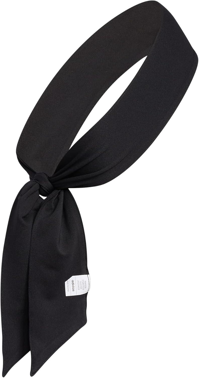 imageadidas Unisex Alphaskin Tie Workout Headband for Women and Men Mesh MoistureWicking Sports Headbands for Girls and BoysBlackWhite2
