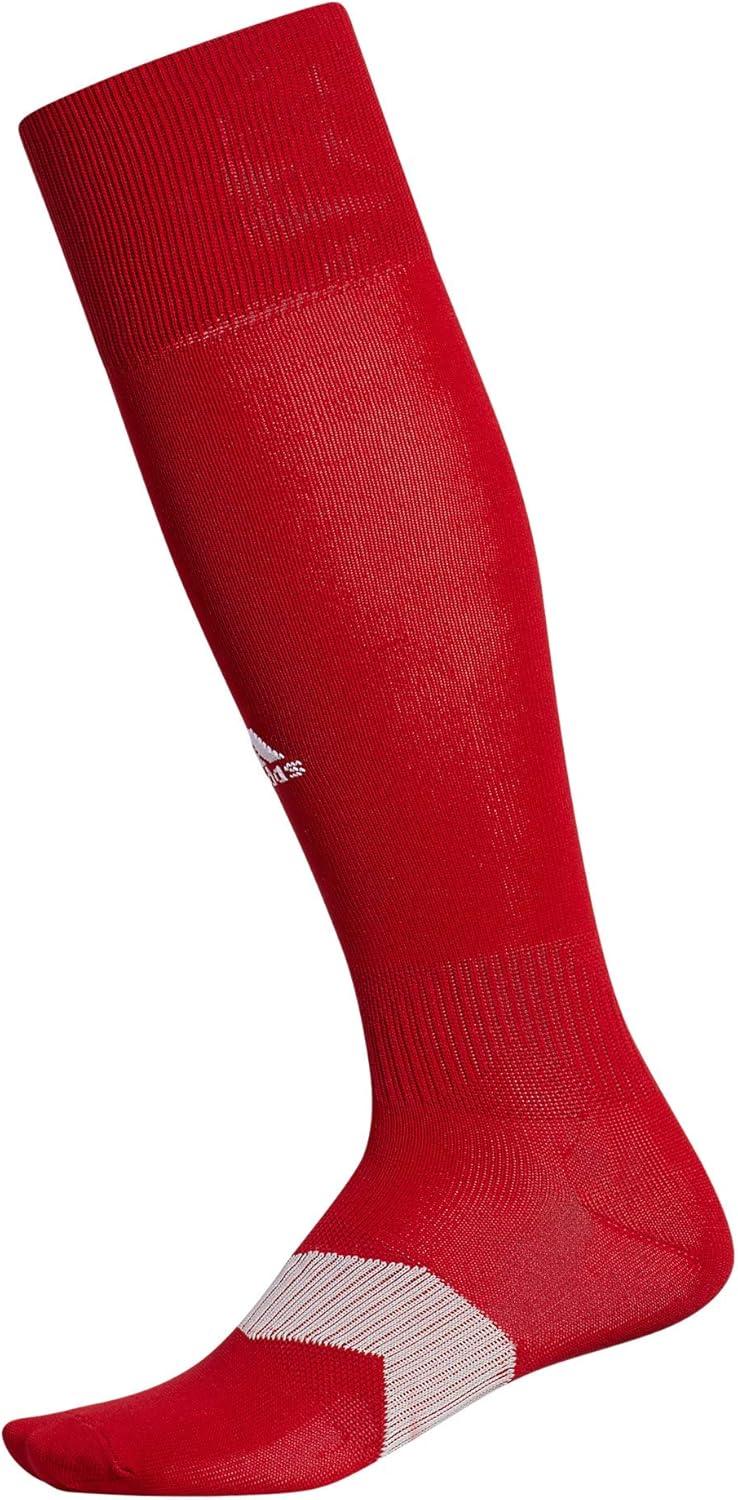 imageadidas Unisex Metro Soccer Socks for Men Women Youth Boys and Girls Team SportsTeam Power RedClear GreyWhite5