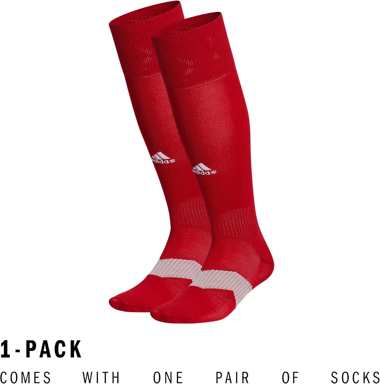 imageadidas Unisex Metro Soccer Socks for Men Women Youth Boys and Girls Team SportsTeam Power RedClear GreyWhite5