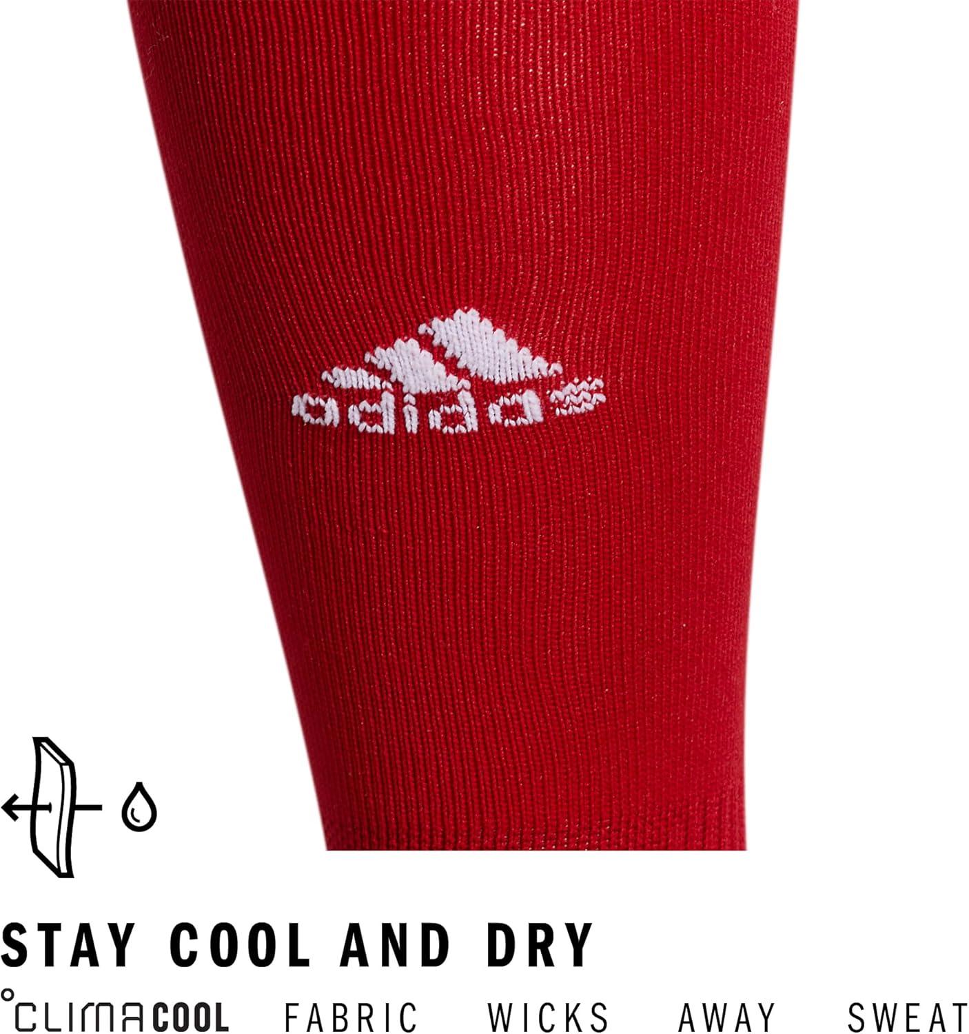 imageadidas Unisex Metro Soccer Socks for Men Women Youth Boys and Girls Team SportsTeam Power RedClear GreyWhite5