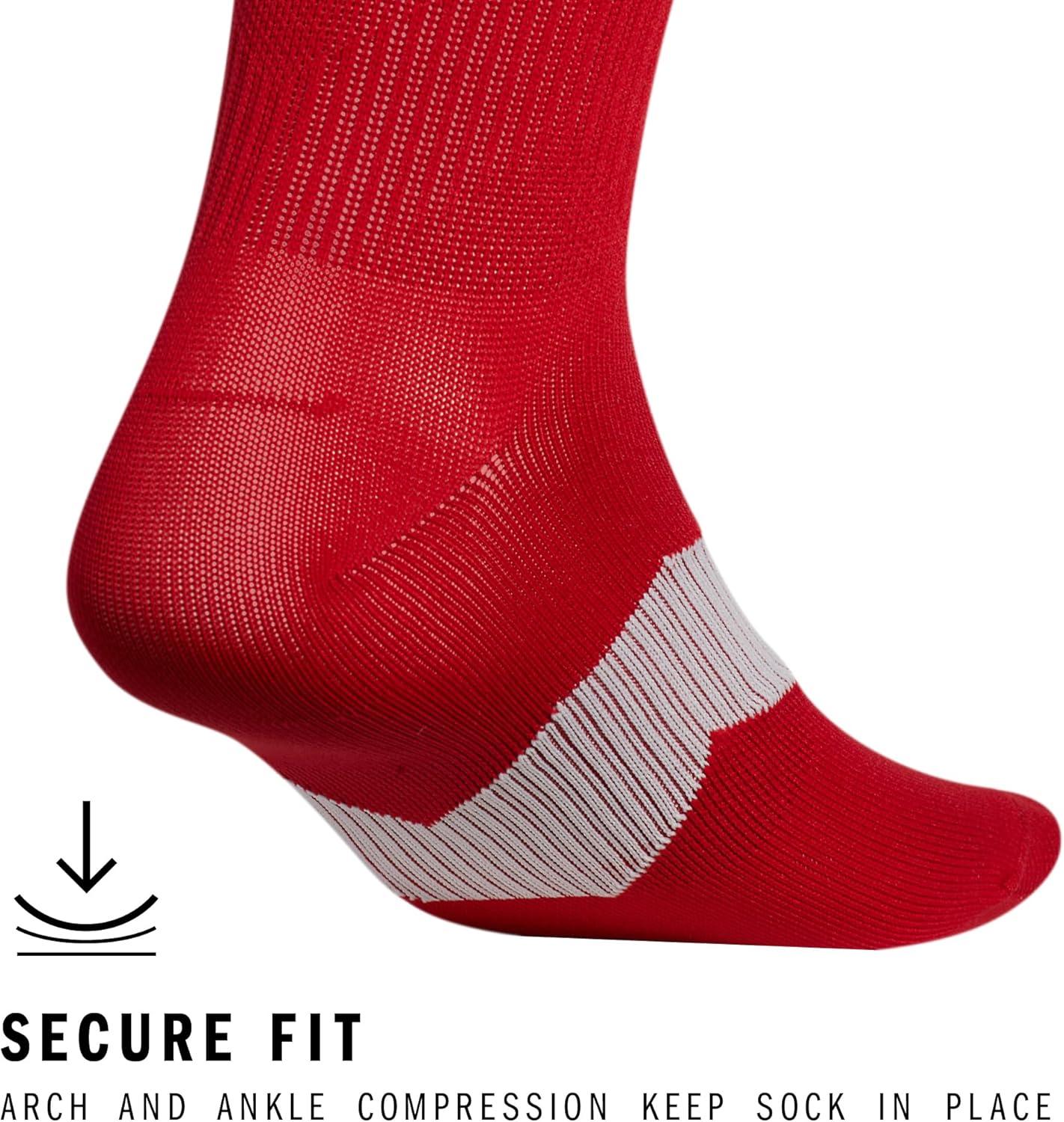 imageadidas Unisex Metro Soccer Socks for Men Women Youth Boys and Girls Team SportsTeam Power RedClear GreyWhite5