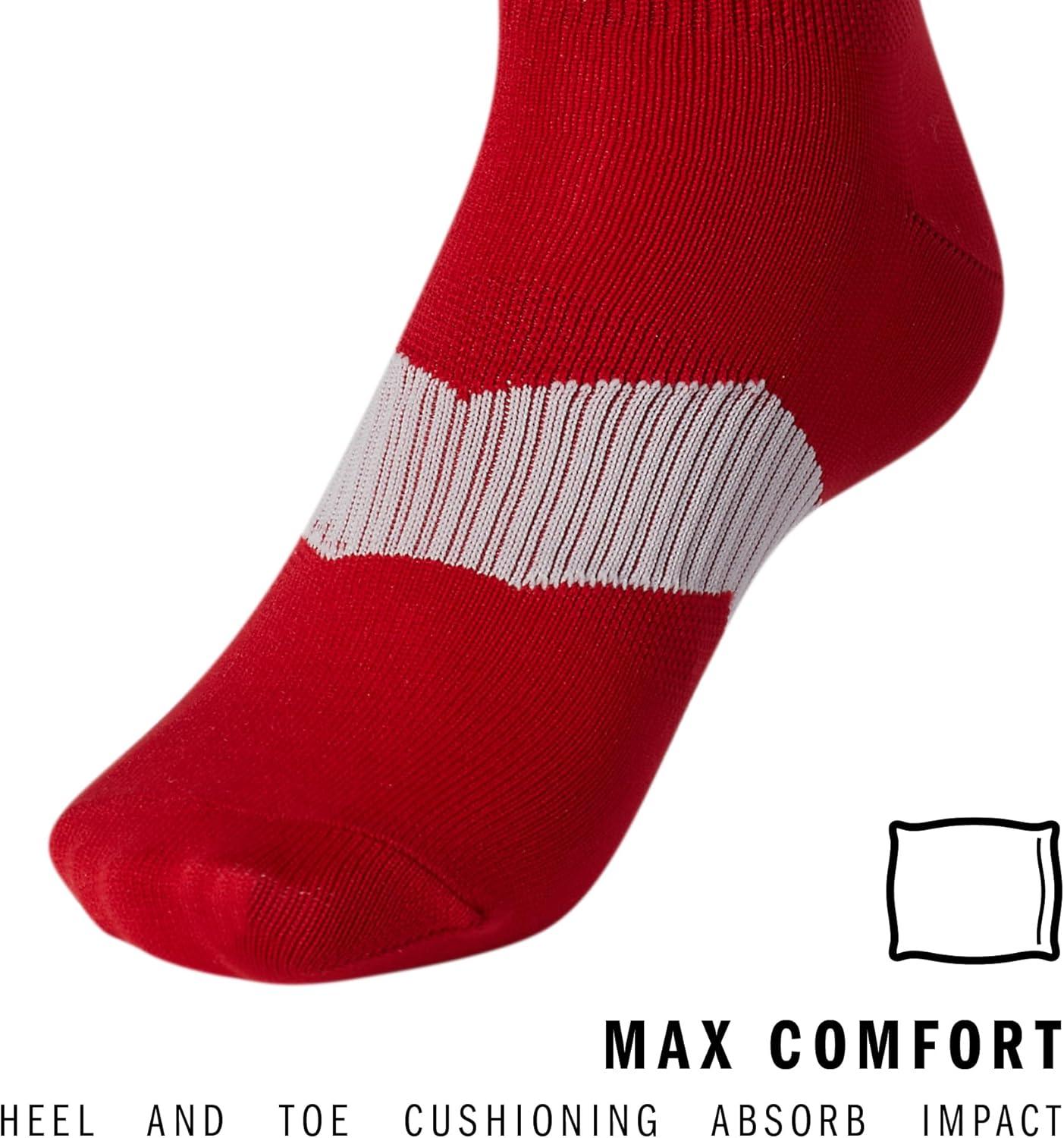 imageadidas Unisex Metro Soccer Socks for Men Women Youth Boys and Girls Team SportsTeam Power RedClear GreyWhite5