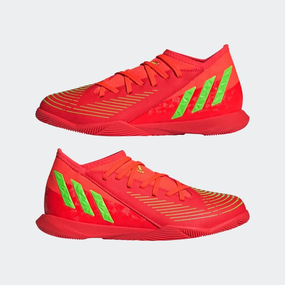 imageadidas Unisex Predator Edge3 Indoor Soccer Shoe Kids Soccer CleatSolar RedSolar GreenBlack