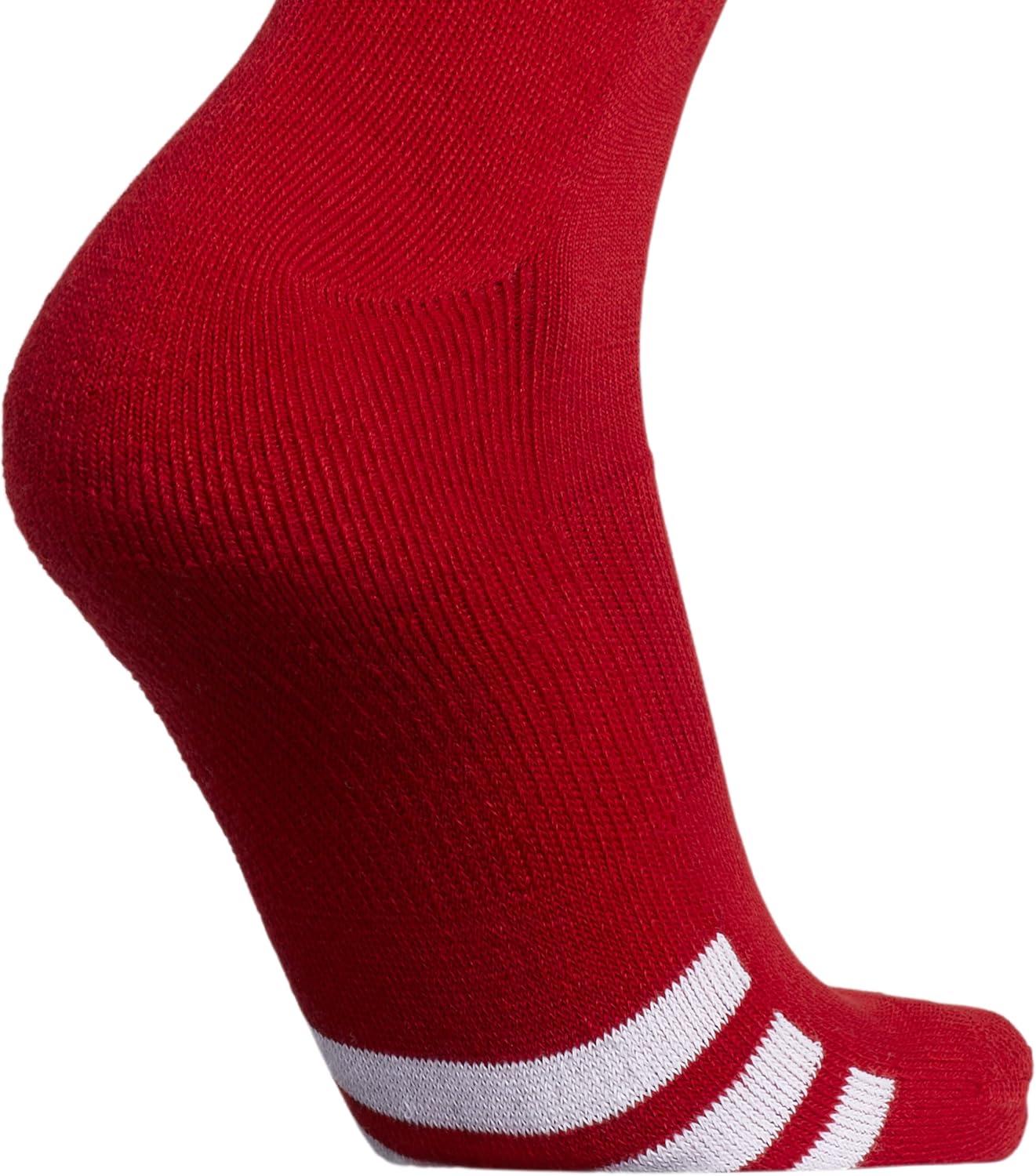 imageadidas Unisex Rivalry Field Compression Sport Socks for Men Women Athletic Socks MoistureWicking NCAA Compliant 2PackPower RedWhite