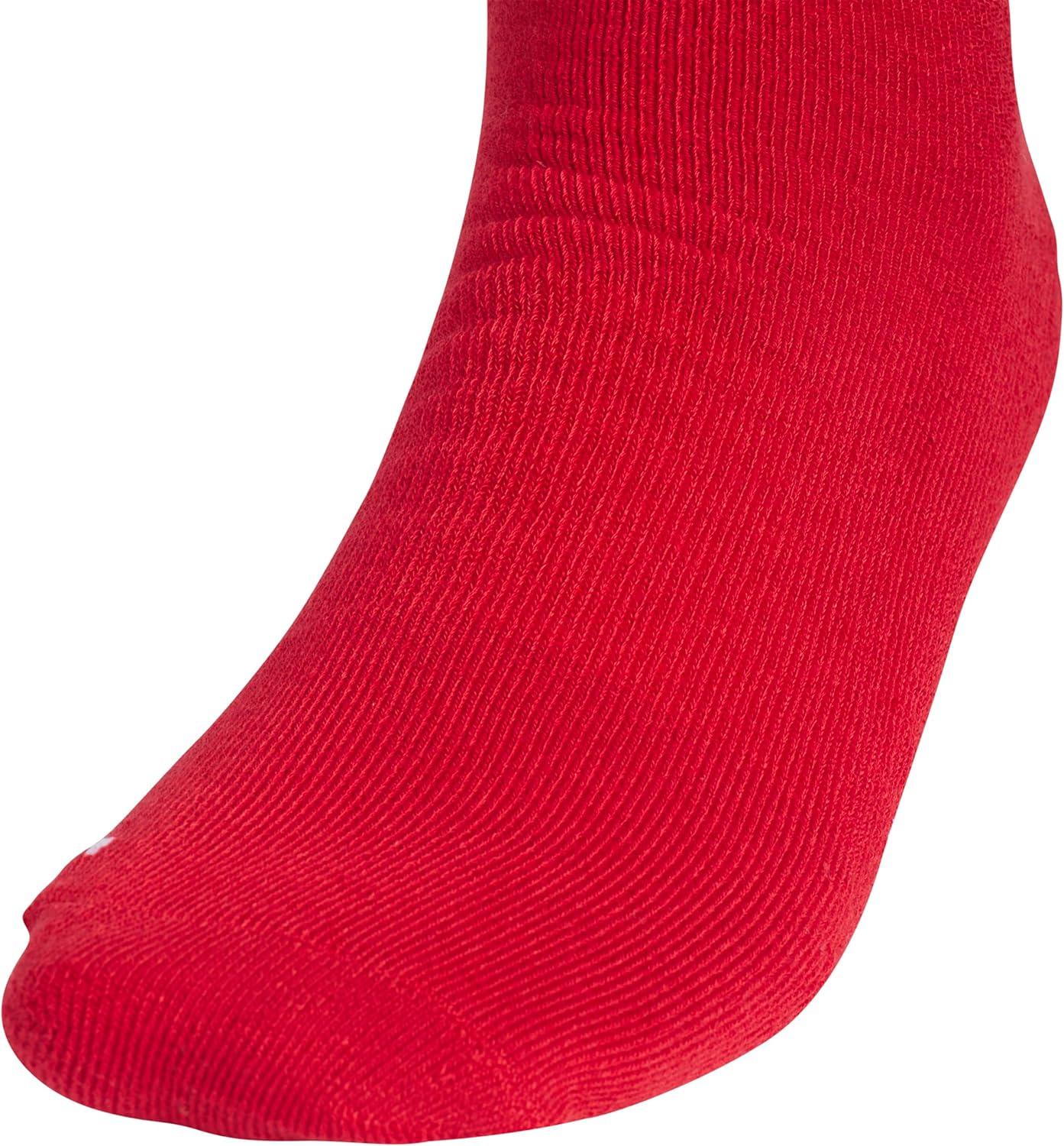 imageadidas Unisex Rivalry Field Compression Sport Socks for Men Women Athletic Socks MoistureWicking NCAA Compliant 2PackPower RedWhite2