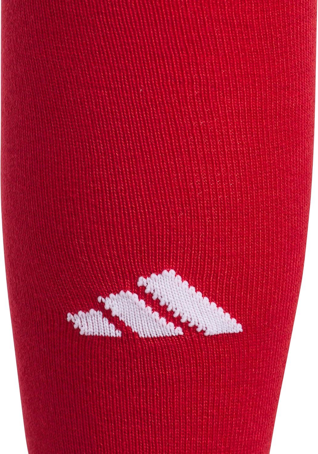 imageadidas Unisex Rivalry Field Compression Sport Socks for Men Women Athletic Socks MoistureWicking NCAA Compliant 2PackPower RedWhite2