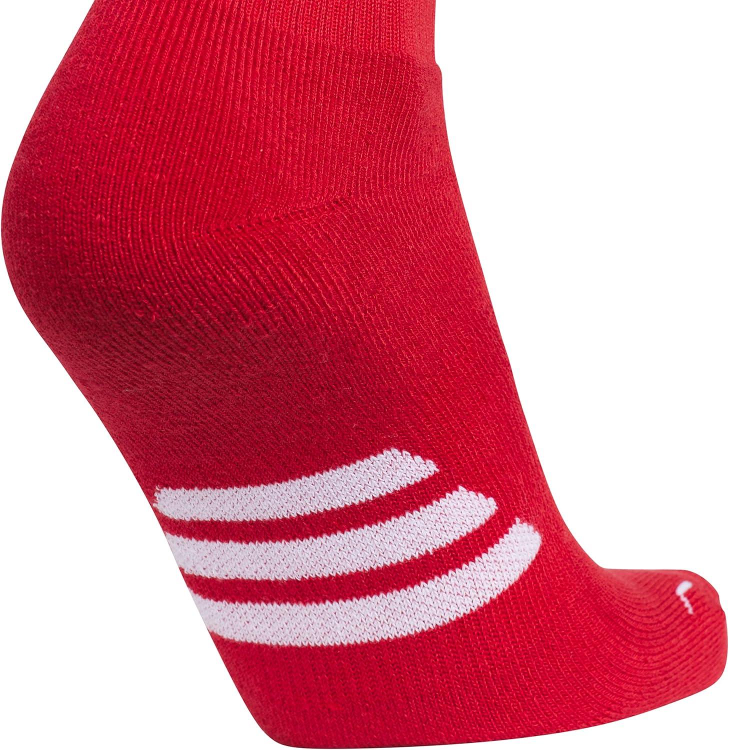 imageadidas Unisex Rivalry Field Compression Sport Socks for Men Women Athletic Socks MoistureWicking NCAA Compliant 2PackPower RedWhite2