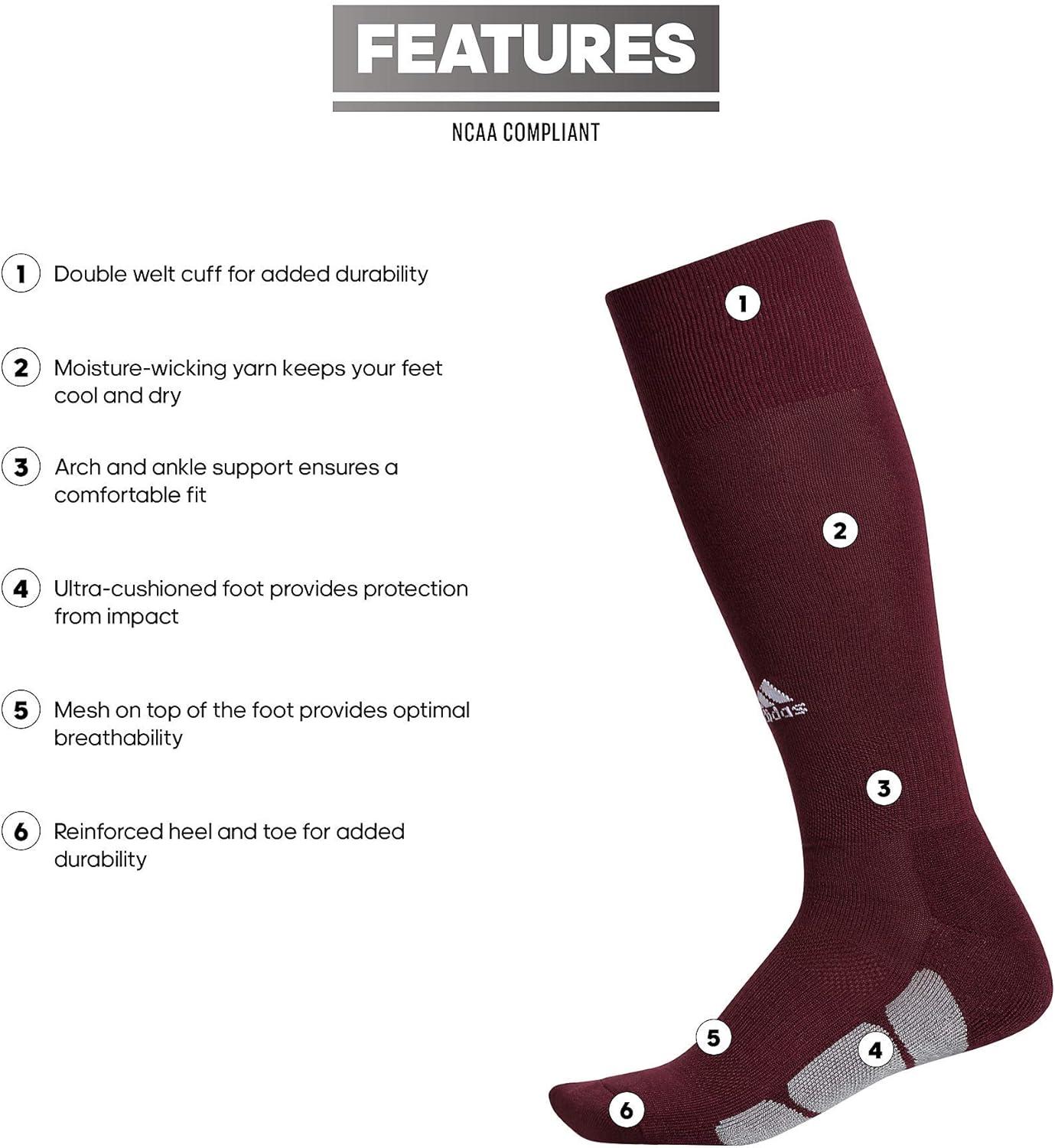 imageadidas Unisex Utility All Sport Compression Socks Sports Socks for Men Women Youth Boys and Girls NCAA Compliant 1PackTeam MaroonLight Onix GreyWhite