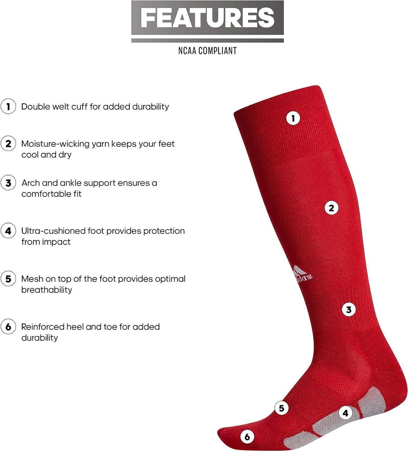 imageadidas Unisex Utility All Sport Compression Socks Sports Socks for Men Women Youth Boys and Girls NCAA Compliant 1PackTeam Power RedLight Onix GreyWhite