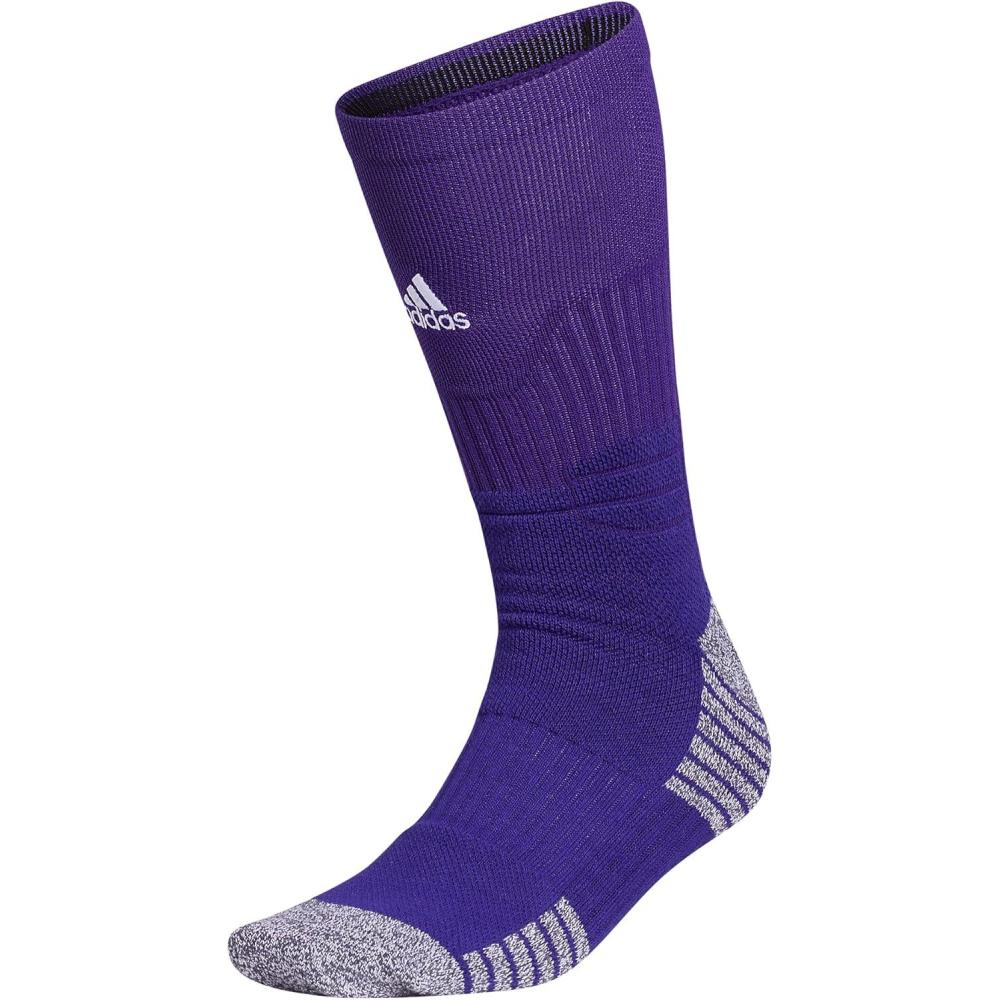 imageadidas 5Star Football Crew Socks for Mens and Womens Sports Soccer Volleyball 1PackCollegiate PurpleWhite