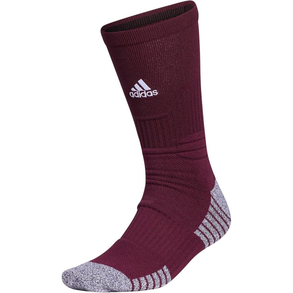 imageadidas 5Star Football Crew Socks for Mens and Womens Sports Soccer Volleyball 1PackMaroonWhite