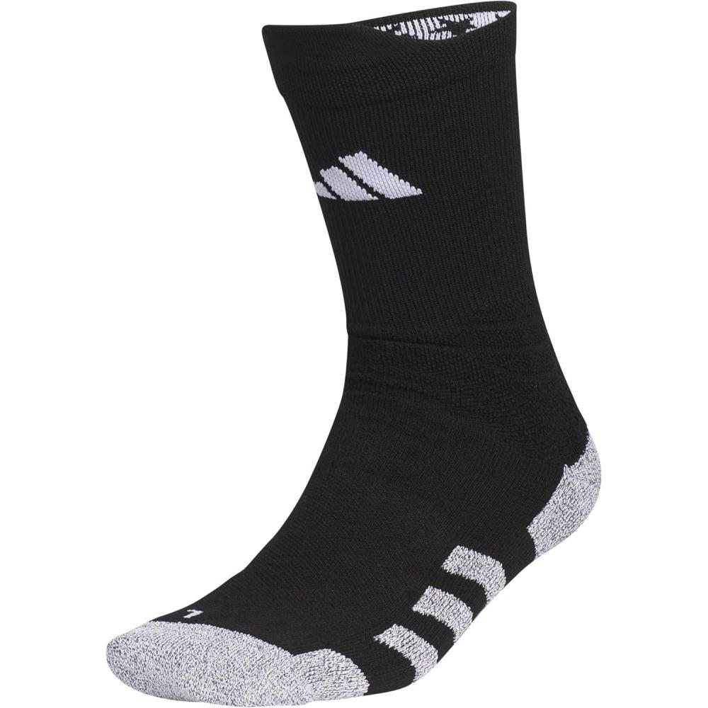 imageadidas 5Star Football Crew Socks for Mens and Womens Sports Soccer Volleyball 1PackTraxion20BlackWhite