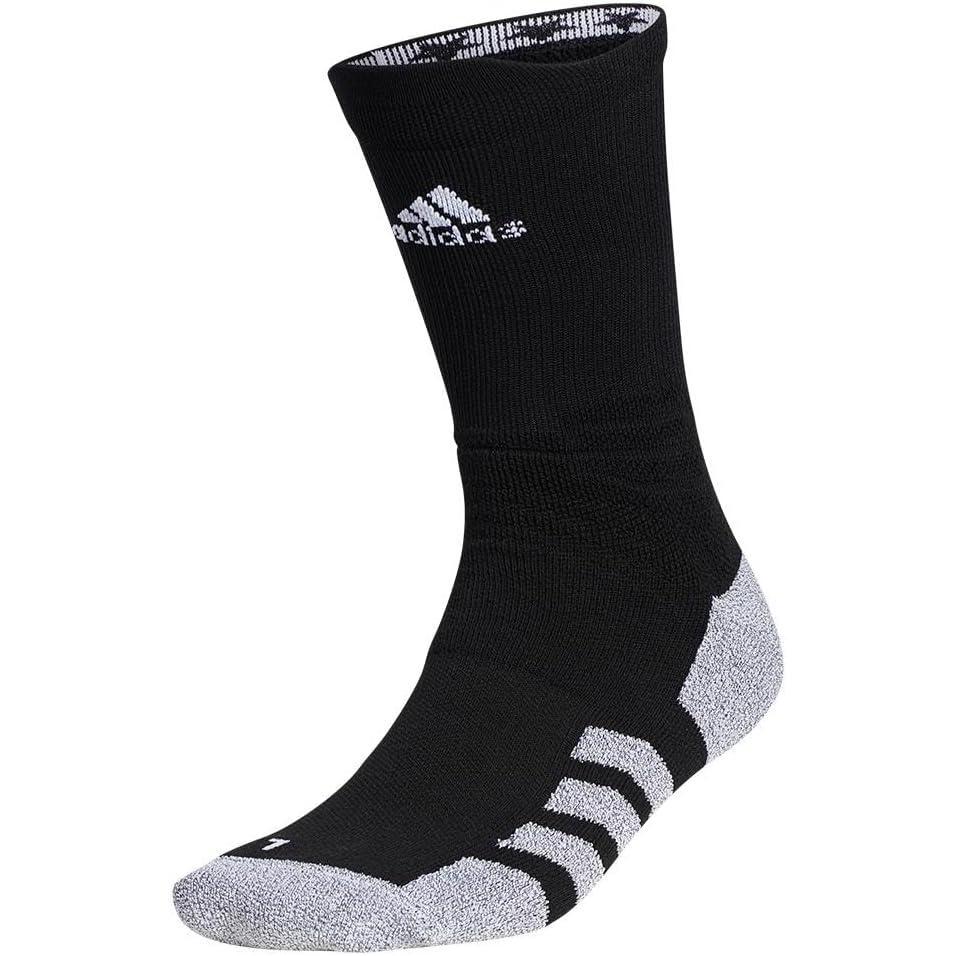 imageadidas 5Star Football Crew Socks for Mens and Womens Sports Soccer Volleyball 1PackTraxionBlackWhite
