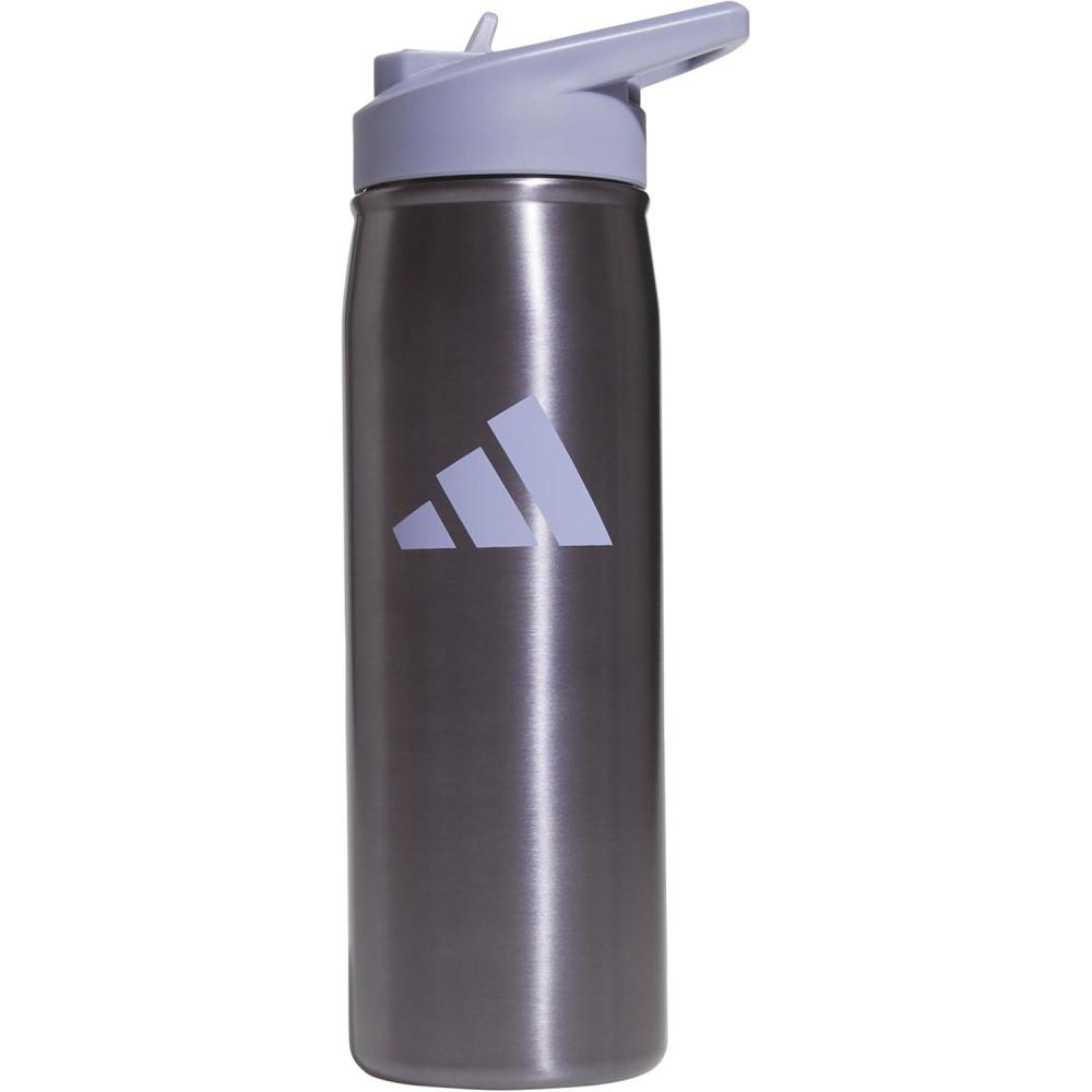 imageadidas 600 ML 20 oz Straw Top Metal Water Bottle HotCold DoubleWalled Insulated 188 Stainless SteelPreloved VioletSilver Violet Purple