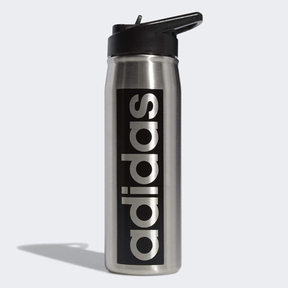 imageadidas 600 ML 20 oz Straw Top Metal Water Bottle HotCold DoubleWalled Insulated 188 Stainless SteelStainless SteelBlack