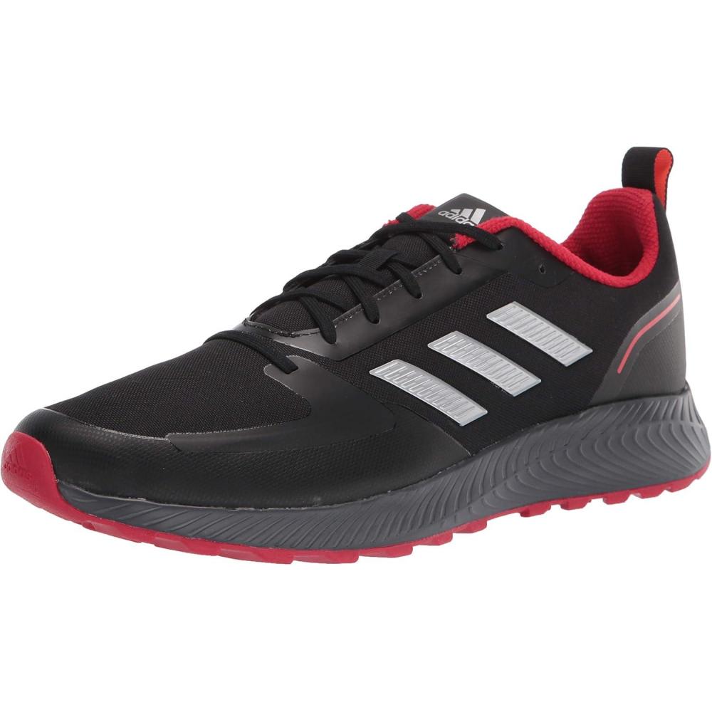 imageadidas Mens Runfalcon 20 Running ShoeBlackSilver MetallicGrey