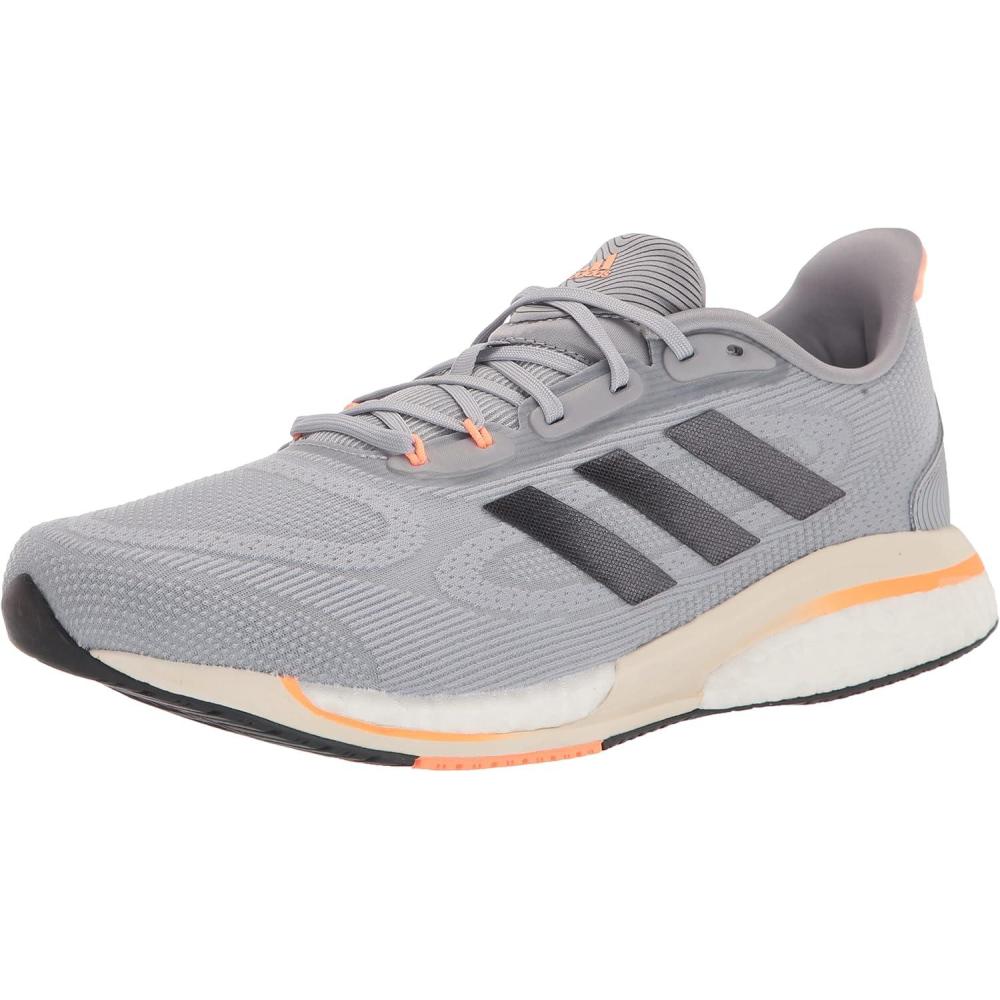 imageadidas Mens Supernova Running ShoeHalo SilverShadow NavyBeam Orange