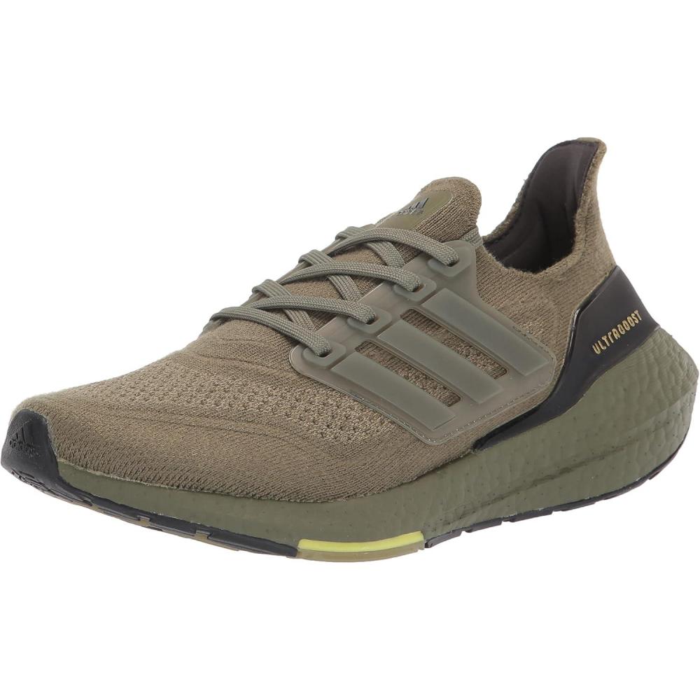 imageadidas Mens Ultraboost 21 ShoesFocus OliveFocus OliveAcid Yellow