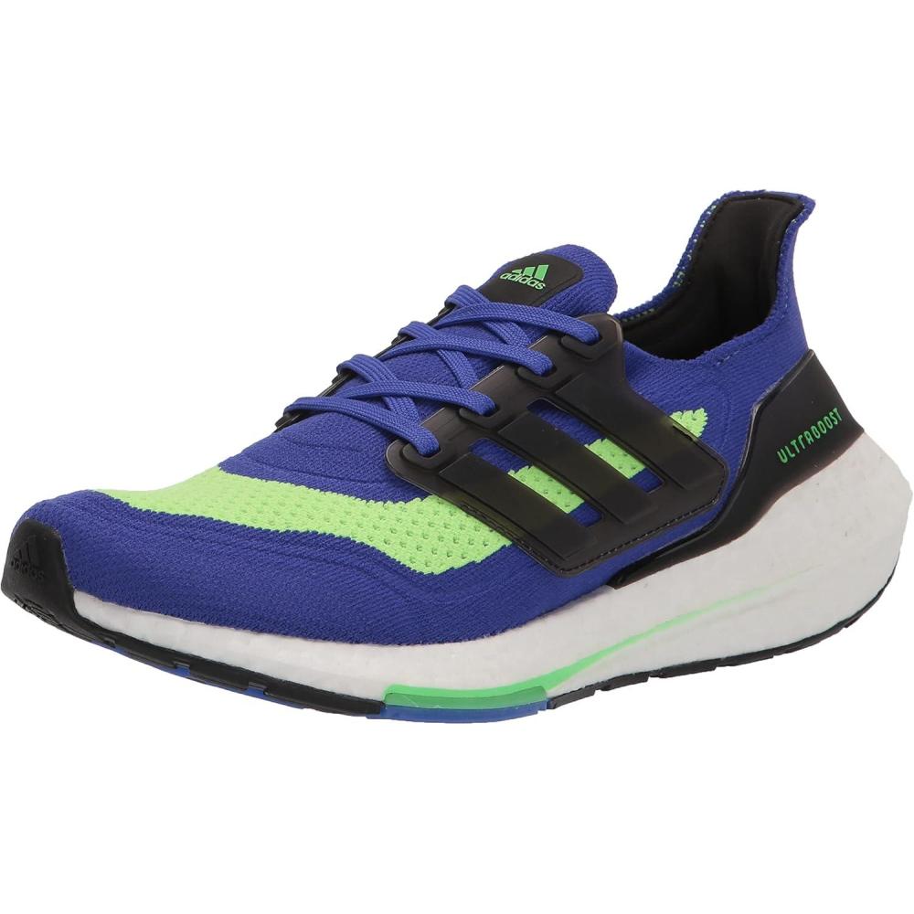 imageadidas Mens Ultraboost 21 ShoesSonic InkBlackScreaming Green