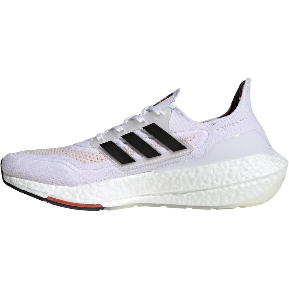 imageadidas Mens Ultraboost 21 ShoesWhiteBlackSolar Red