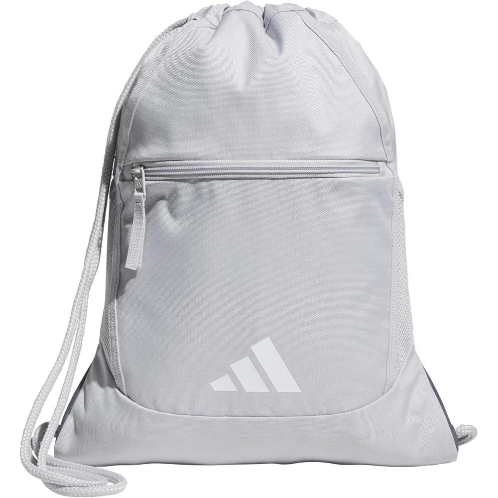 imageadidas Stadium Sackpack Small Drawstring Bag for Sports ampamp Gym Black One SizeTeam Light GreyWhite