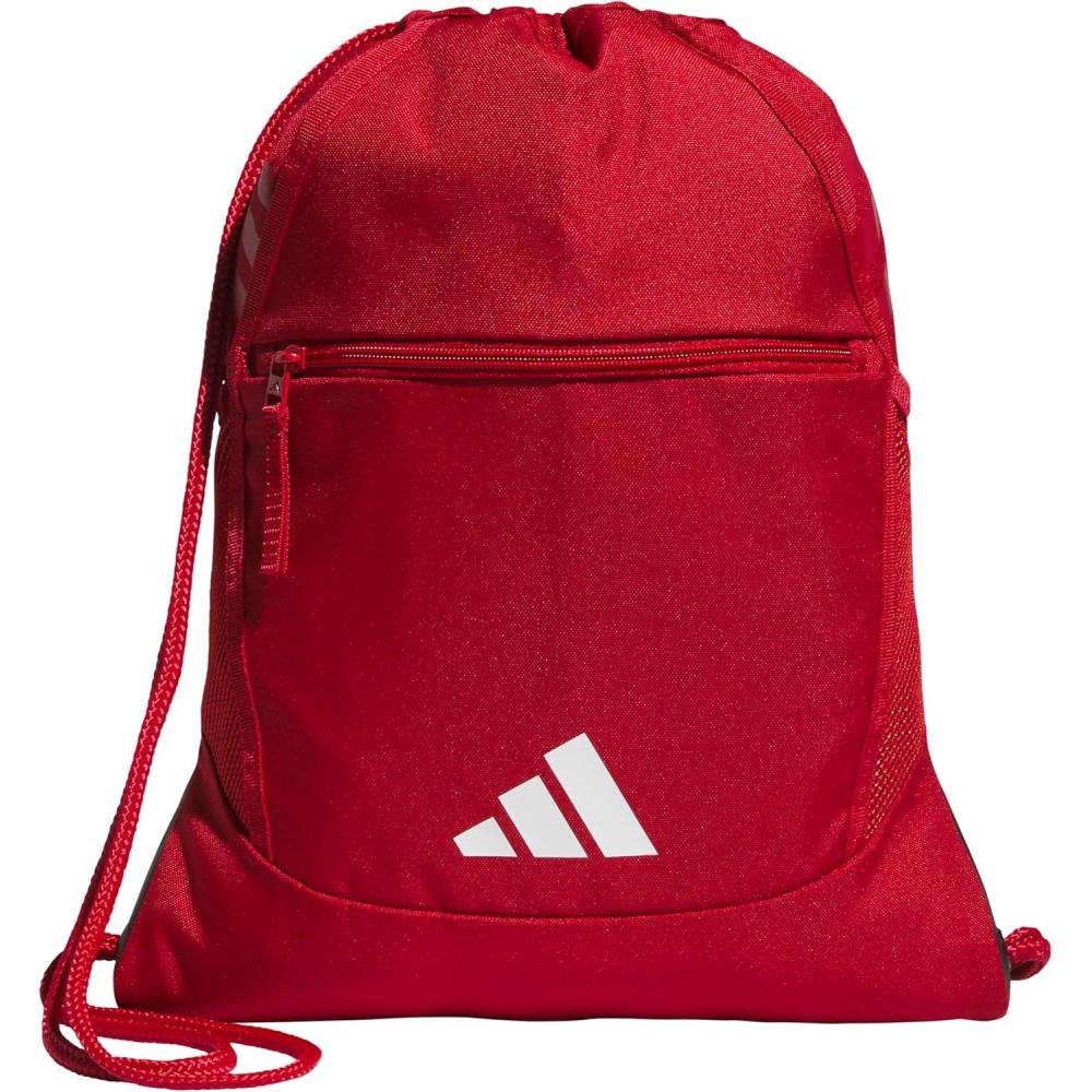 imageadidas Stadium Sackpack  Small Drawstring Bag for Sports ampamp Gym Black One SizeTeam Power Red 2White