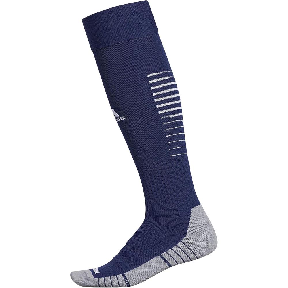imageadidas Team Speed 2 Soccer Socks for Boys Girls Men and Women 1PairTeam Navy BlueWhiteLight Onix Grey