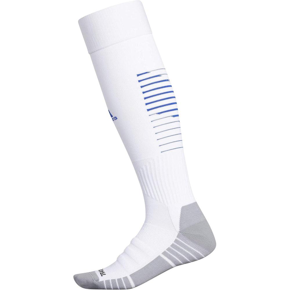 imageadidas Team Speed 2 Soccer Socks for Boys Girls Men and Women 1PairWhiteBold BlueLight Onix Grey