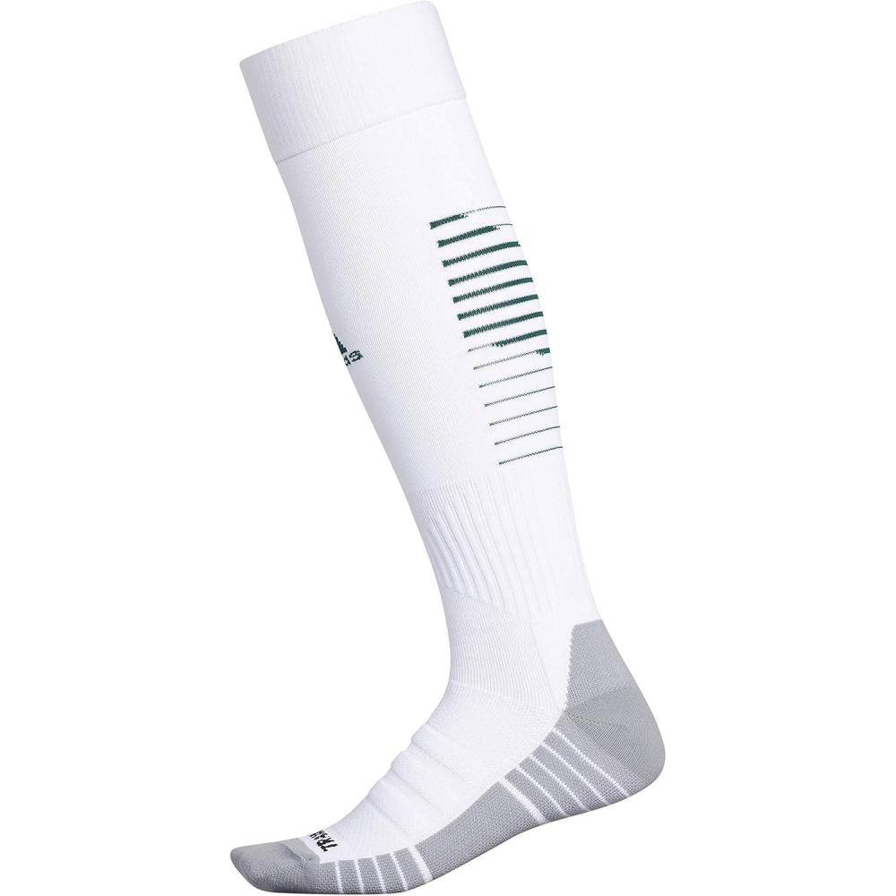 imageadidas Team Speed 2 Soccer Socks for Boys Girls Men and Women 1PairWhiteCollegiate GreenLight Onix Grey