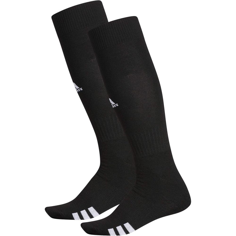 imageadidas Unisex Rivalry Field Compression Sport Socks for Men Women Athletic Socks MoistureWicking NCAA Compliant 2PackBlackWhite